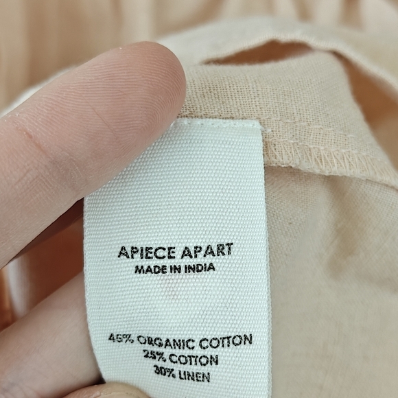 APIECE APART Maurino Drop Waist Linen Blend Mini Dress In Blush Pink Size XS - Picture 11 of 11